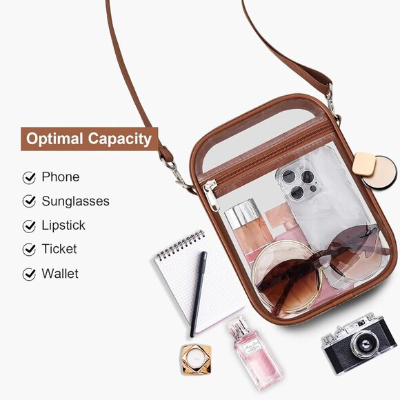 Clear Purse Stadium Approved CrossBody Bag for Men and Women - Picture 5 of 7